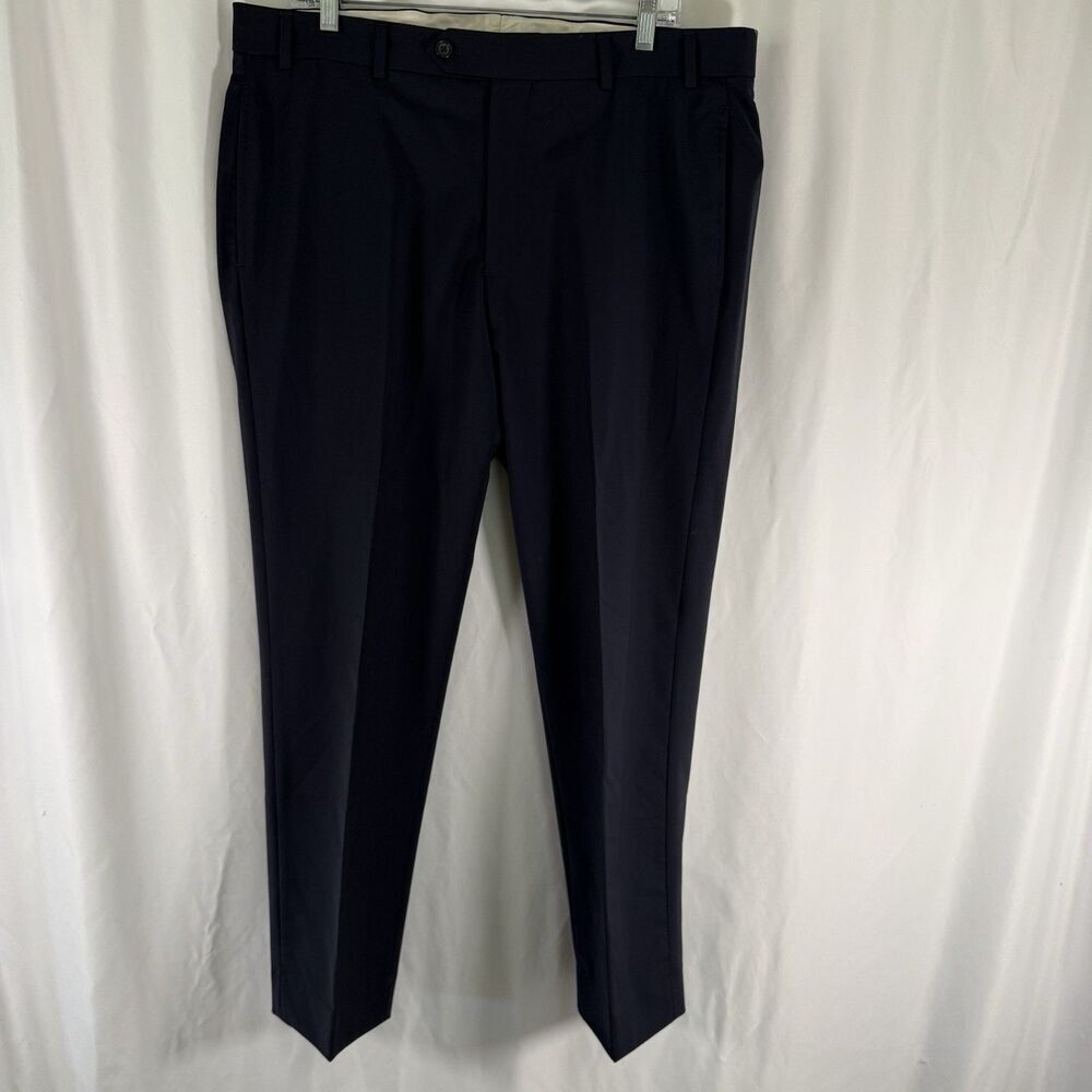 Brooks Brothers Regent Wool Pants 36x32 Blue Wool Blend Flat Front Slash Pockets